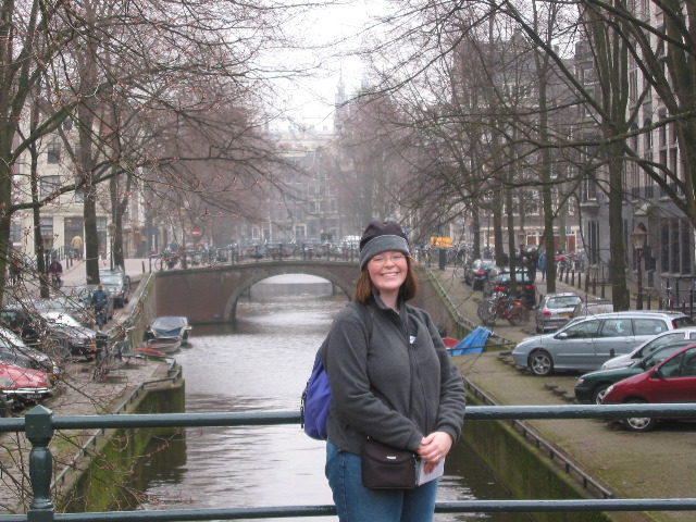 Once again, Liz next to canal