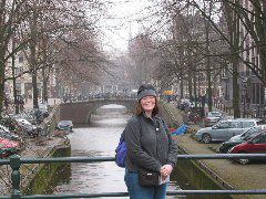 Once again, Liz next to canal