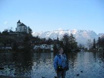 Liz in front of Castle
