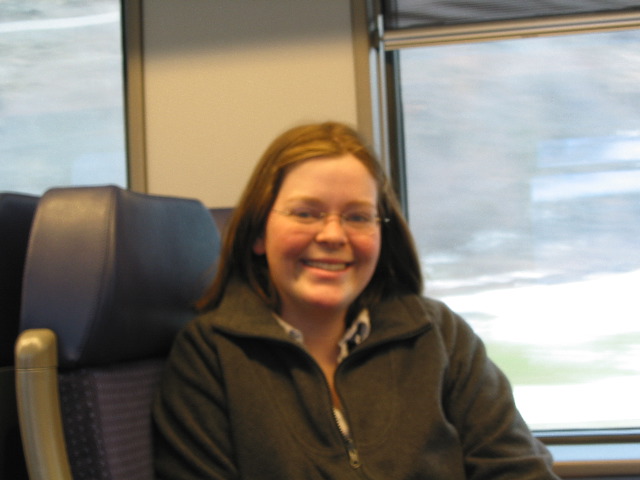 Liz on train to Milano