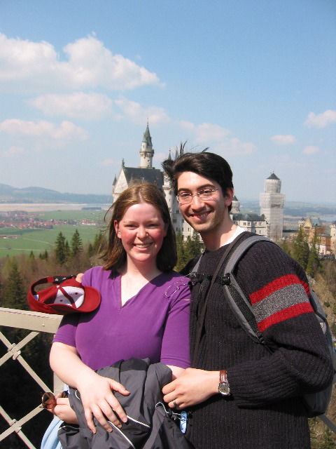 Jon and Liz with the castle