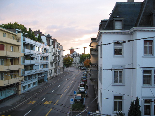 View down Claragraben towards Wettsteinplatz