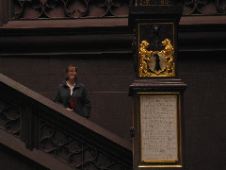 closeup of Liz on steps